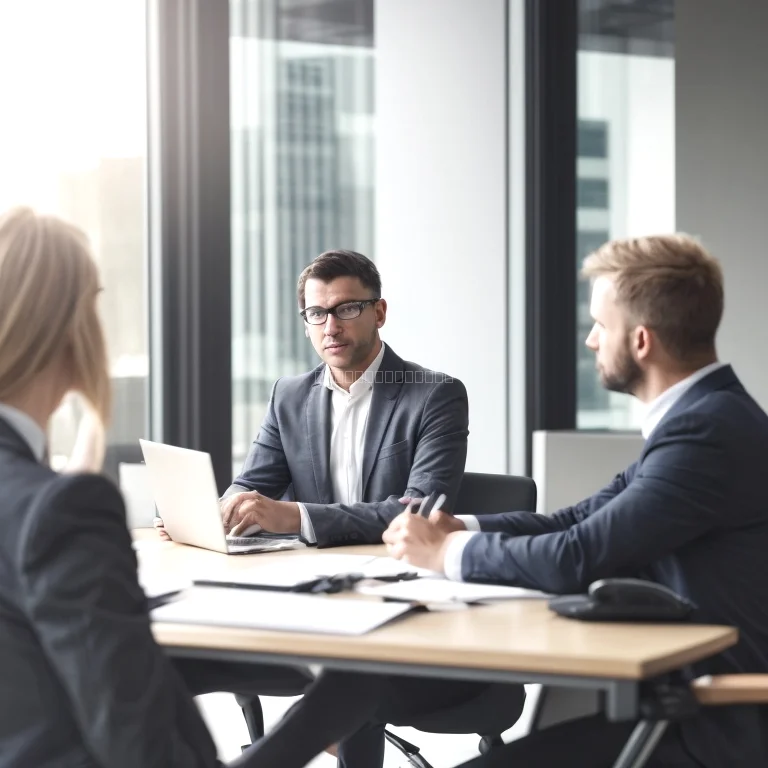 ビジネスマンとコーチの相談風景